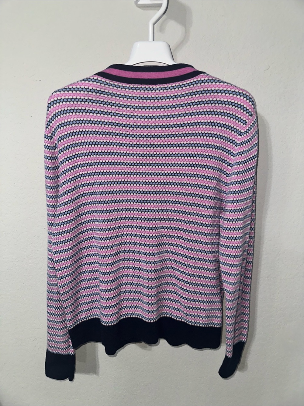 J.Crew pink/blue cardigan Large - Picture 6 of 8